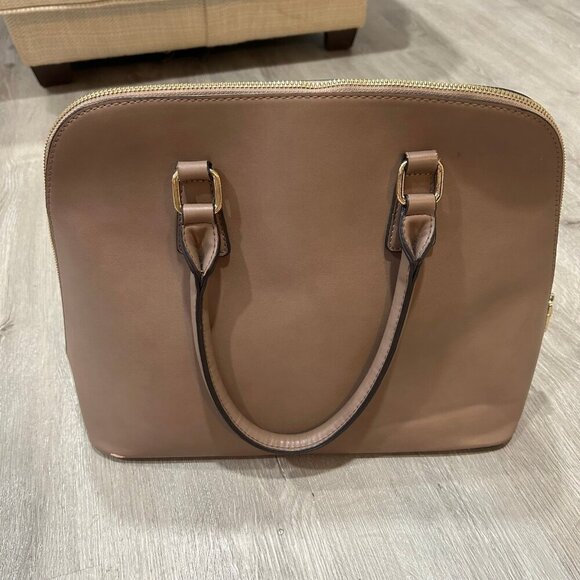 Adrienne Vittadini Beige Satchel Double Handle Shoulder Tote Bag - Picture 3 of 8